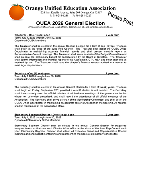 General Election Announcement